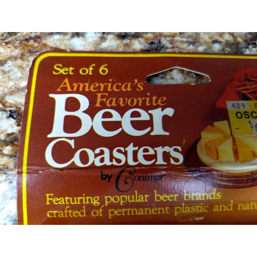 6 BUDWEISER BEER COASTERS Vintage America's Favorite Conimar‎ Cork Back Sealed